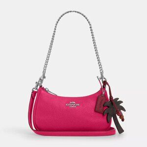 NWT Coach CBG80 Teri Mini Crossbody Bag With Palm Tree Charm in Dragon Fruit